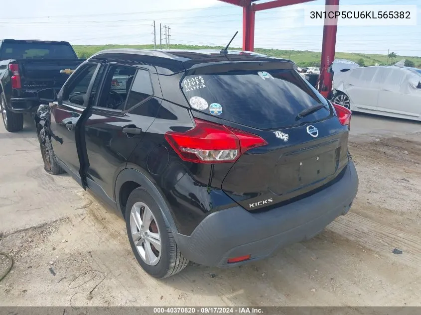 2019 Nissan Kicks S VIN: 3N1CP5CU6KL565382 Lot: 40370820