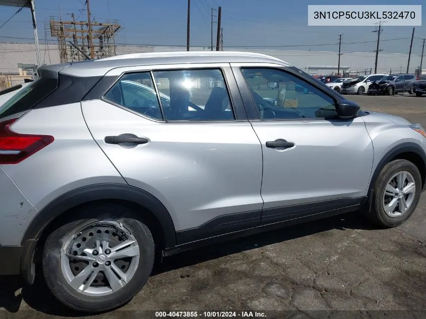 2019 Nissan Kicks S VIN: 3N1CP5CU3KL532470 Lot: 40473855