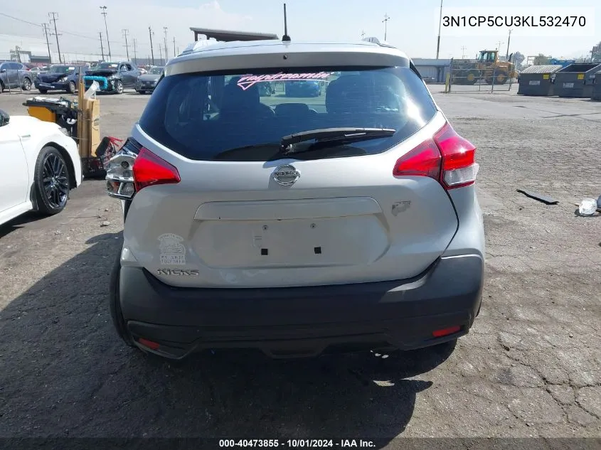 2019 Nissan Kicks S VIN: 3N1CP5CU3KL532470 Lot: 40473855