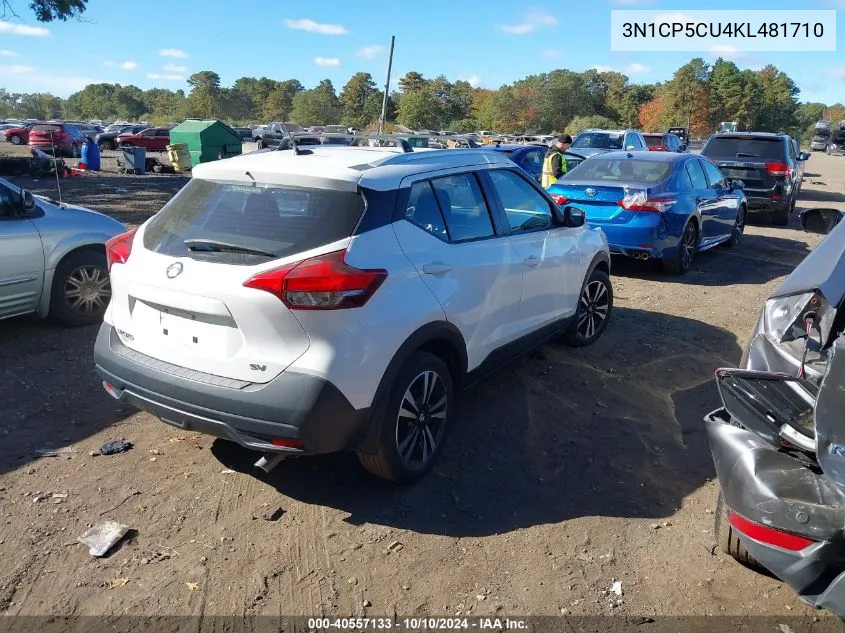 2019 Nissan Kicks Sv VIN: 3N1CP5CU4KL481710 Lot: 40557133