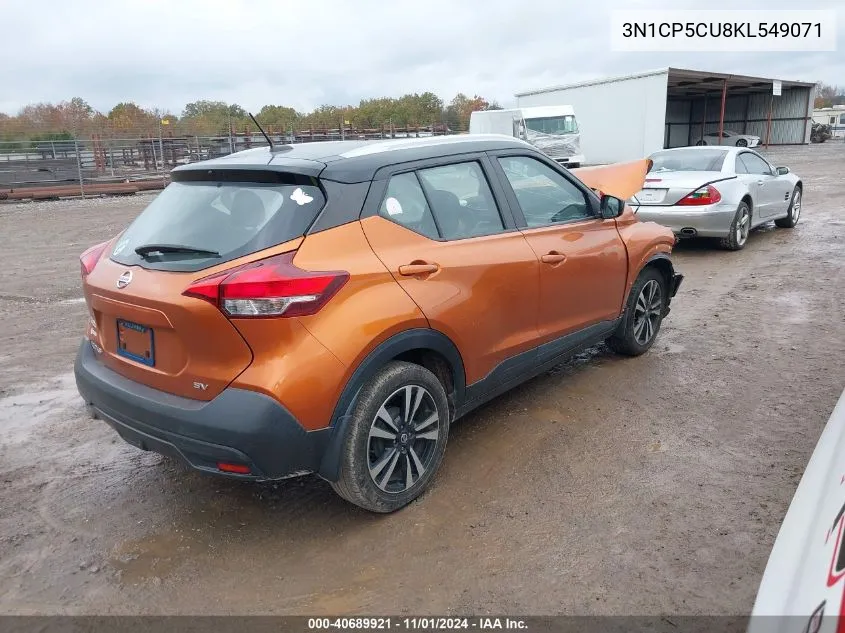 2019 Nissan Kicks Sv VIN: 3N1CP5CU8KL549071 Lot: 40689921