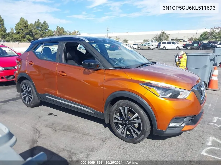 2019 Nissan Kicks Sr VIN: 3N1CP5CU6KL511693 Lot: 40691856