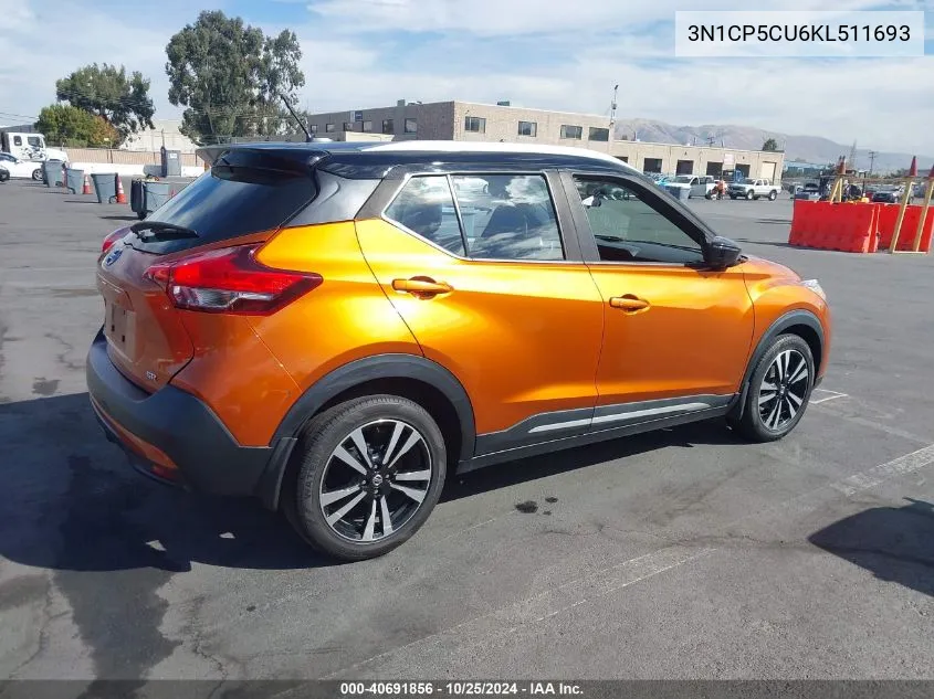 2019 Nissan Kicks Sr VIN: 3N1CP5CU6KL511693 Lot: 40691856