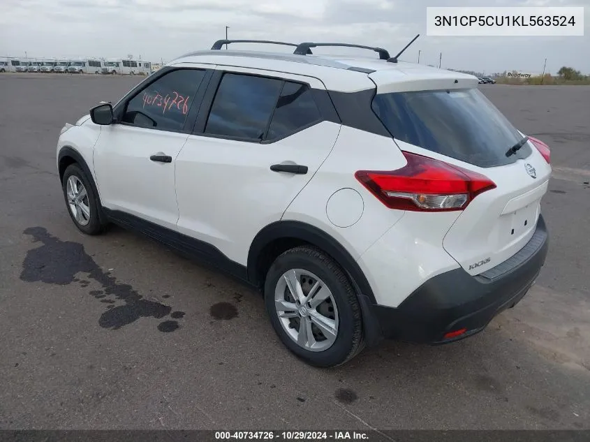 2019 Nissan Kicks S VIN: 3N1CP5CU1KL563524 Lot: 40734726