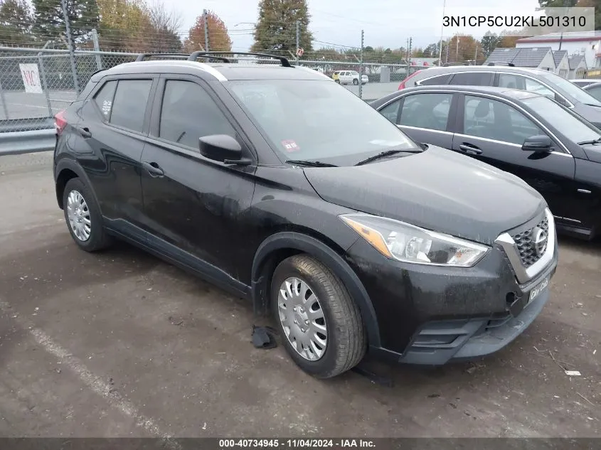 2019 Nissan Kicks S/Sr/Sv VIN: 3N1CP5CU2KL501310 Lot: 40734945