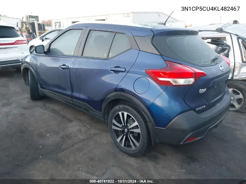 2019 Nissan Kicks Sv VIN: 3N1CP5CU4KL482467 Lot: 40741922