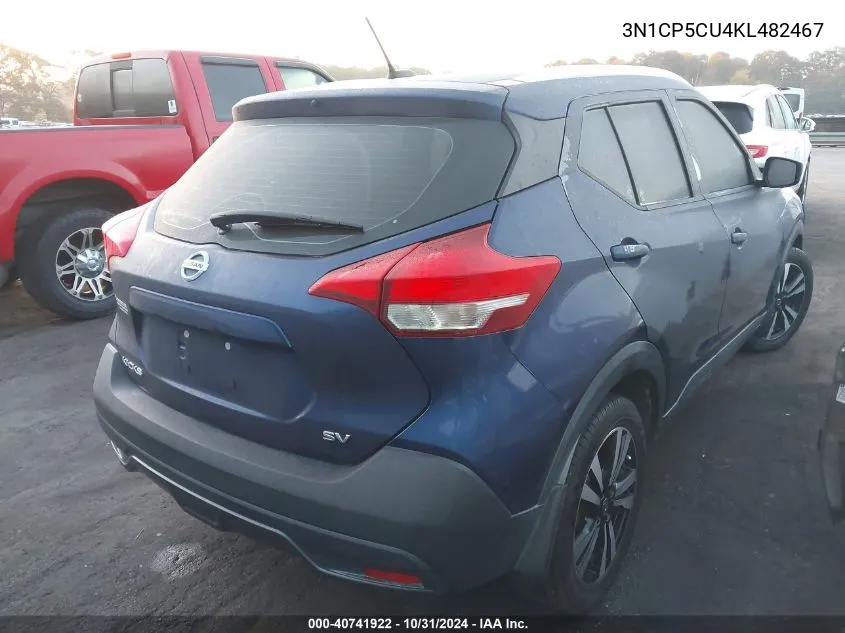 2019 Nissan Kicks Sv VIN: 3N1CP5CU4KL482467 Lot: 40741922