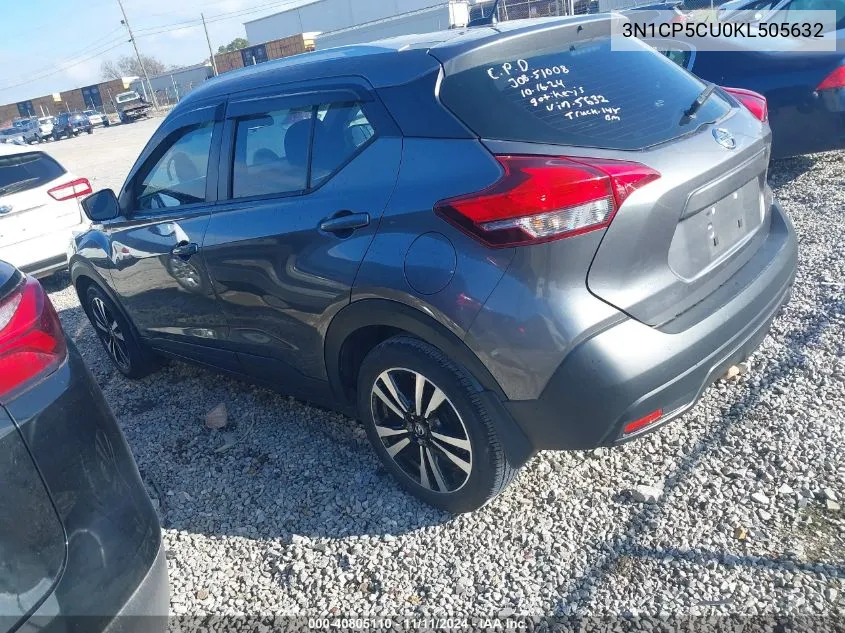 2019 Nissan Kicks Sv VIN: 3N1CP5CU0KL505632 Lot: 40805110