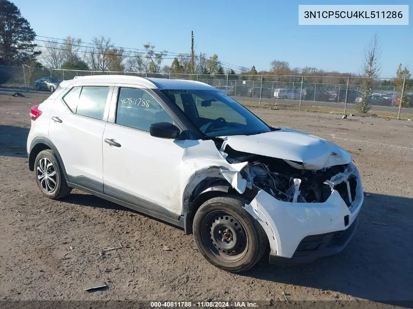 2019 Nissan Kicks S VIN: 3N1CP5CU4KL511286 Lot: 40811788