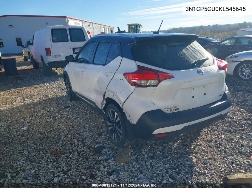 2019 Nissan Kicks Sr VIN: 3N1CP5CU0KL545645 Lot: 40812121