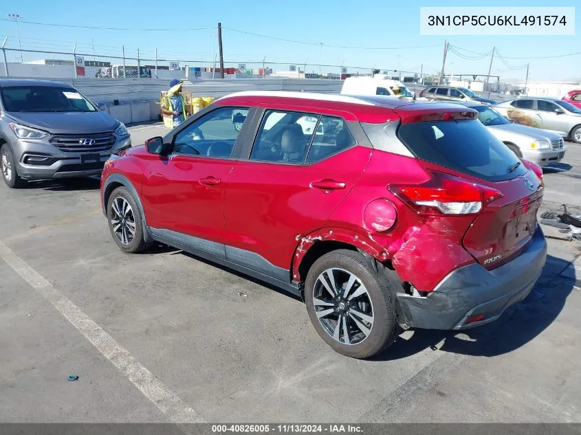 3N1CP5CU6KL491574 2019 Nissan Kicks Sv