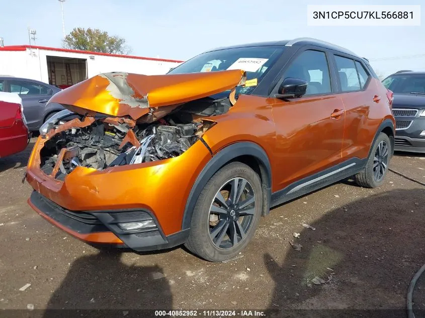 2019 Nissan Kicks Sr VIN: 3N1CP5CU7KL566881 Lot: 40852952