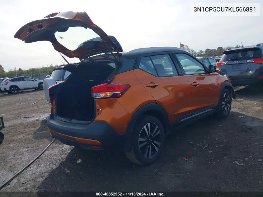 2019 Nissan Kicks Sr VIN: 3N1CP5CU7KL566881 Lot: 40852952