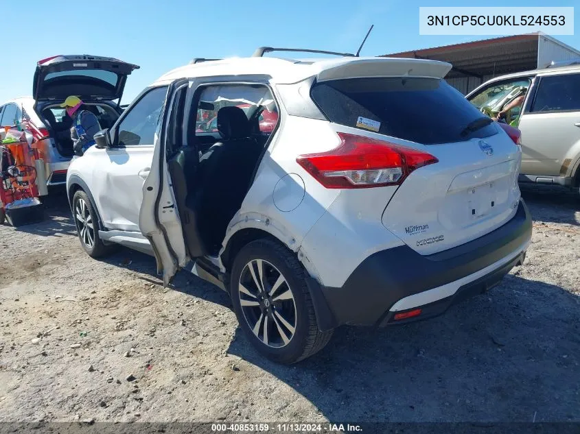 2019 Nissan Kicks Sr VIN: 3N1CP5CU0KL524553 Lot: 40853159