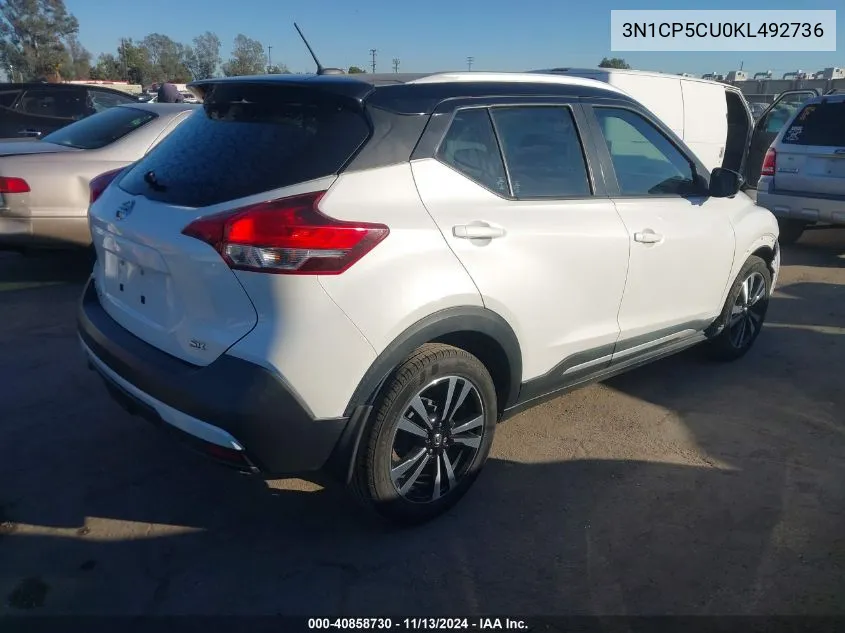 2019 Nissan Kicks Sr VIN: 3N1CP5CU0KL492736 Lot: 40858730