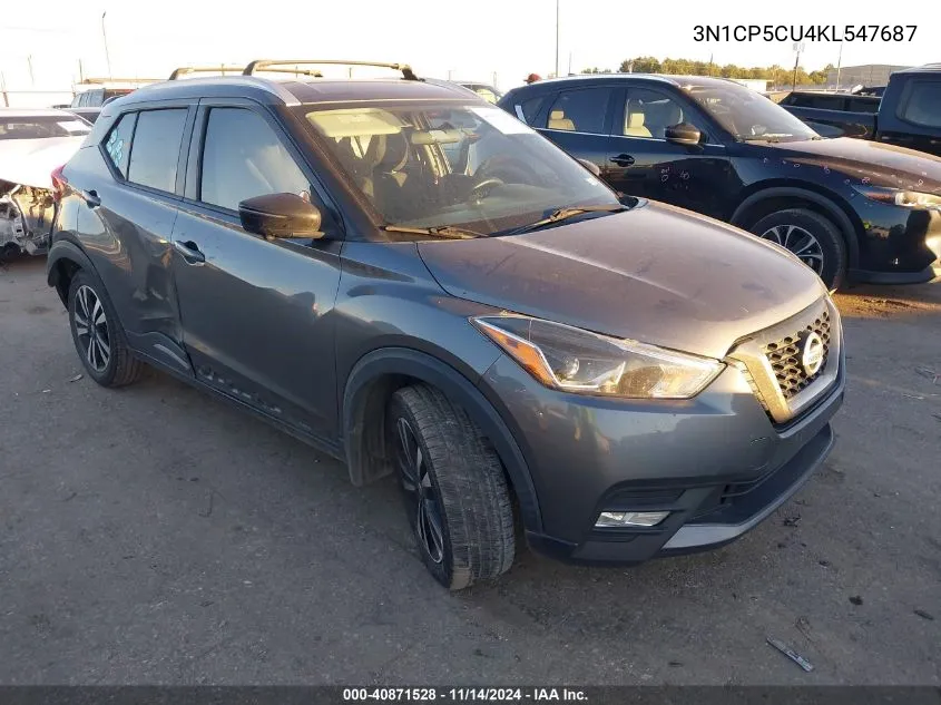 2019 Nissan Kicks Sr VIN: 3N1CP5CU4KL547687 Lot: 40871528