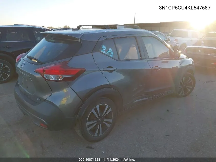 2019 Nissan Kicks Sr VIN: 3N1CP5CU4KL547687 Lot: 40871528