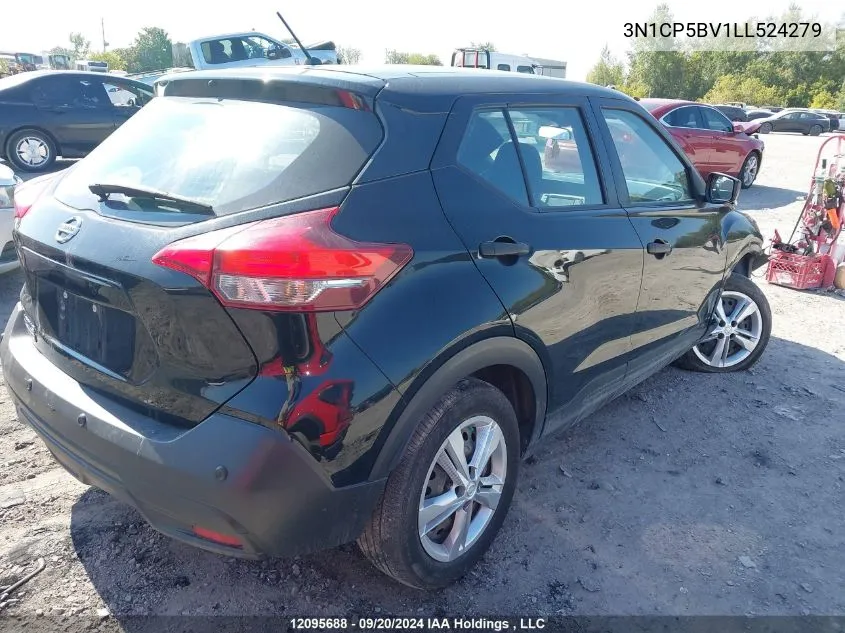 2020 Nissan Kicks S VIN: 3N1CP5BV1LL524279 Lot: 12095688