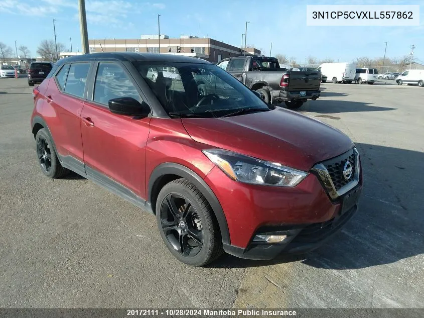 2020 Nissan Kicks Sv VIN: 3N1CP5CVXLL557862 Lot: 20172111