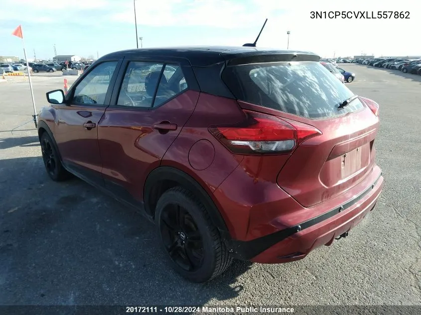 2020 Nissan Kicks Sv VIN: 3N1CP5CVXLL557862 Lot: 20172111