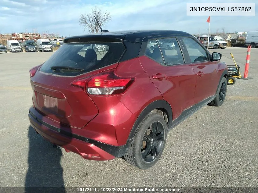 2020 Nissan Kicks Sv VIN: 3N1CP5CVXLL557862 Lot: 20172111