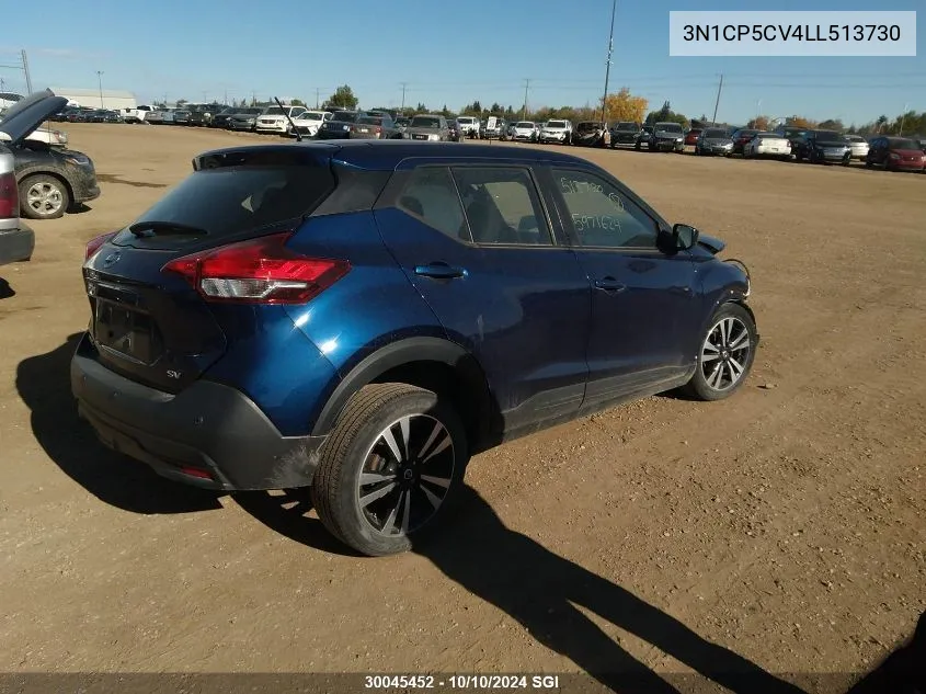 2020 Nissan Kicks Sv VIN: 3N1CP5CV4LL513730 Lot: 30045452