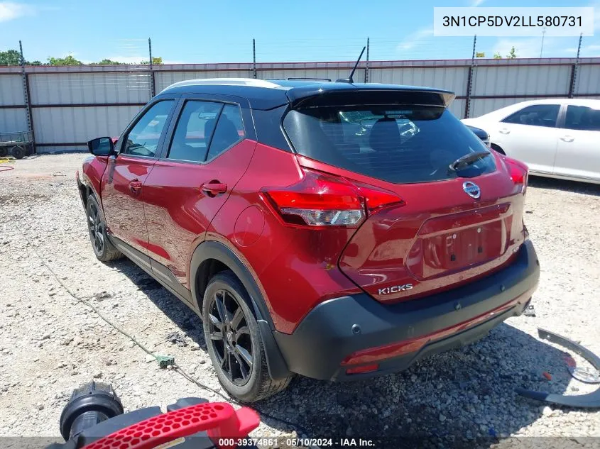 2020 Nissan Kicks Sr Xtronic Cvt VIN: 3N1CP5DV2LL580731 Lot: 39374861