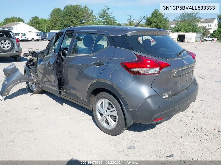 2020 Nissan Kicks S Xtronic Cvt VIN: 3N1CP5BV4LL533333 Lot: 39470087