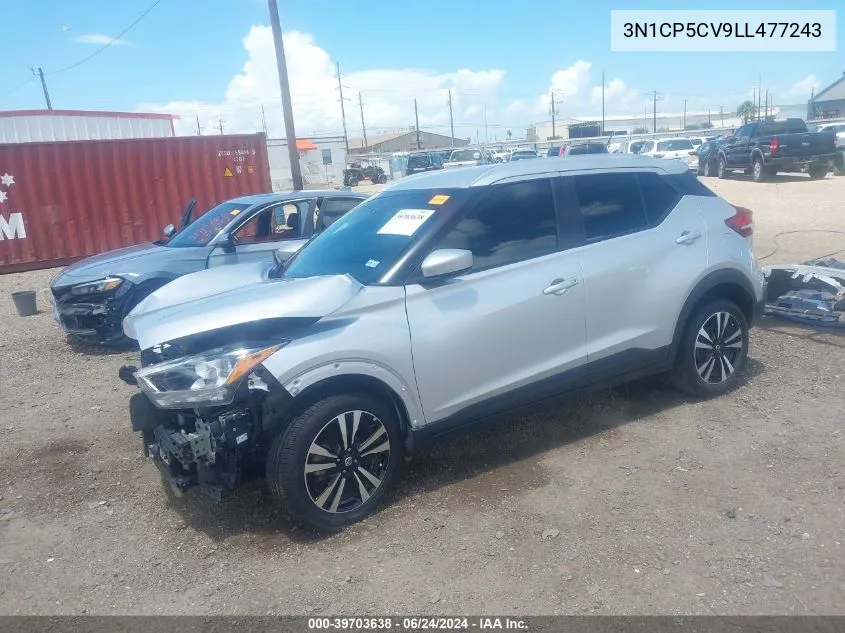 2020 Nissan Kicks Sv Xtronic Cvt VIN: 3N1CP5CV9LL477243 Lot: 39703638