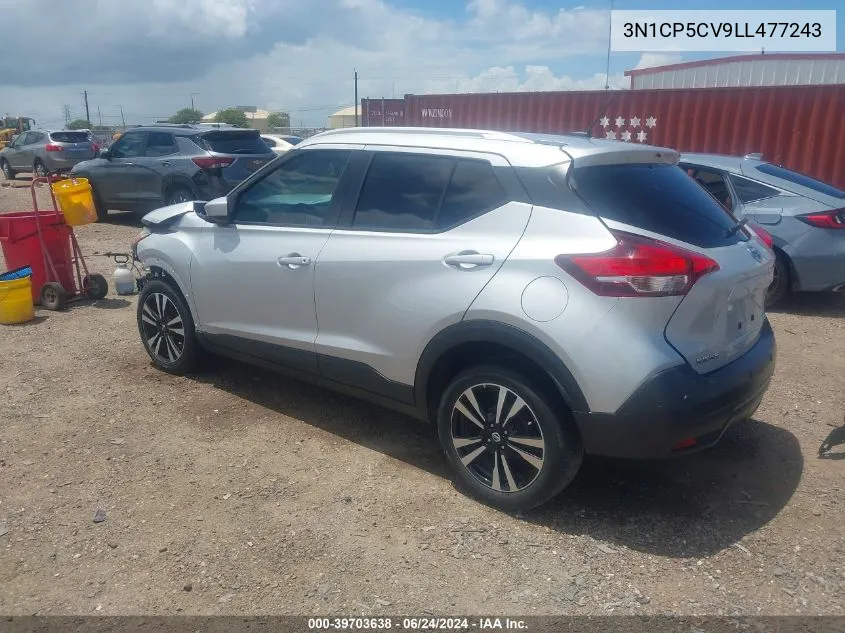 2020 Nissan Kicks Sv Xtronic Cvt VIN: 3N1CP5CV9LL477243 Lot: 39703638