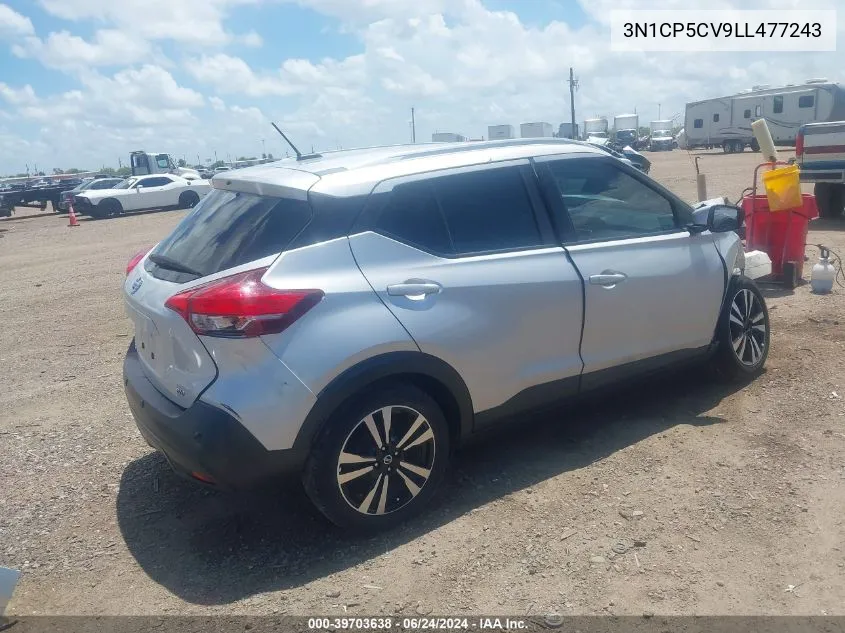 2020 Nissan Kicks Sv Xtronic Cvt VIN: 3N1CP5CV9LL477243 Lot: 39703638