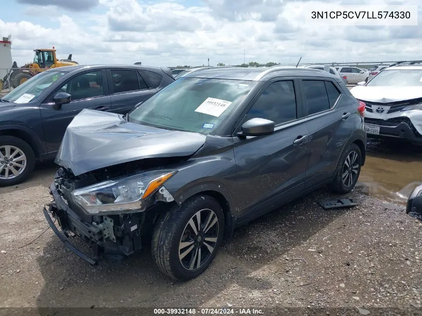 2020 Nissan Kicks Sv Xtronic Cvt VIN: 3N1CP5CV7LL574330 Lot: 39932148