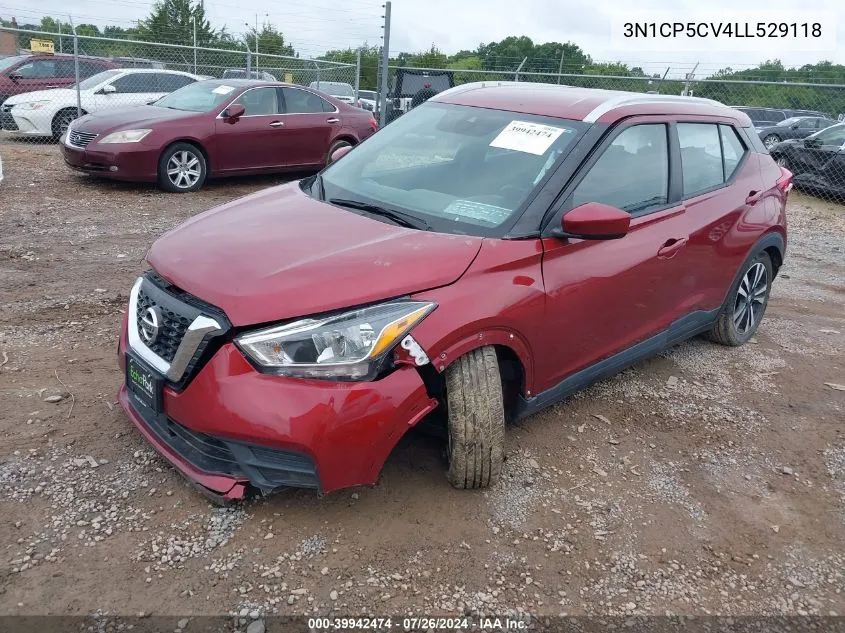 2020 Nissan Kicks Sv VIN: 3N1CP5CV4LL529118 Lot: 39942474