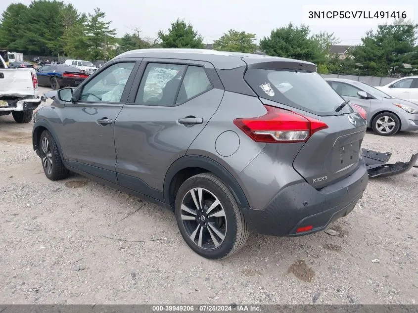 2020 Nissan Kicks Sv Xtronic Cvt VIN: 3N1CP5CV7LL491416 Lot: 39949206