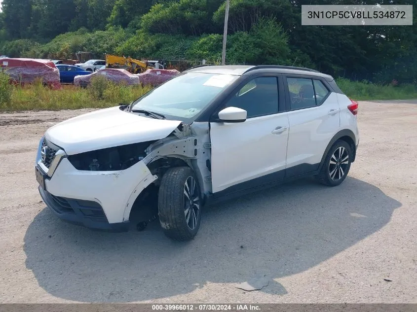 2020 Nissan Kicks Sv Xtronic Cvt VIN: 3N1CP5CV8LL534872 Lot: 39966012