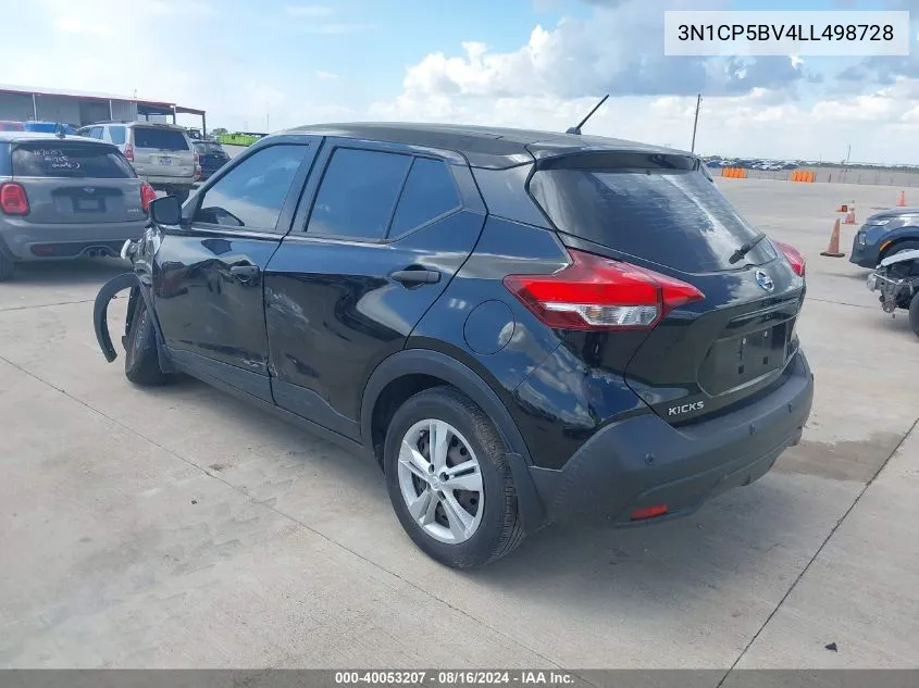 2020 Nissan Kicks S Xtronic Cvt VIN: 3N1CP5BV4LL498728 Lot: 40053207