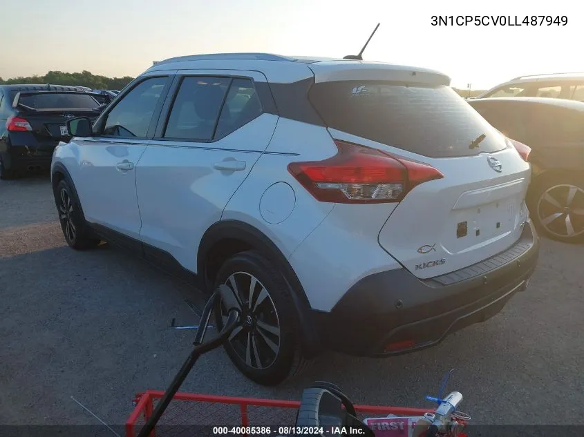 2020 Nissan Kicks Sv Xtronic Cvt VIN: 3N1CP5CV0LL487949 Lot: 40085386