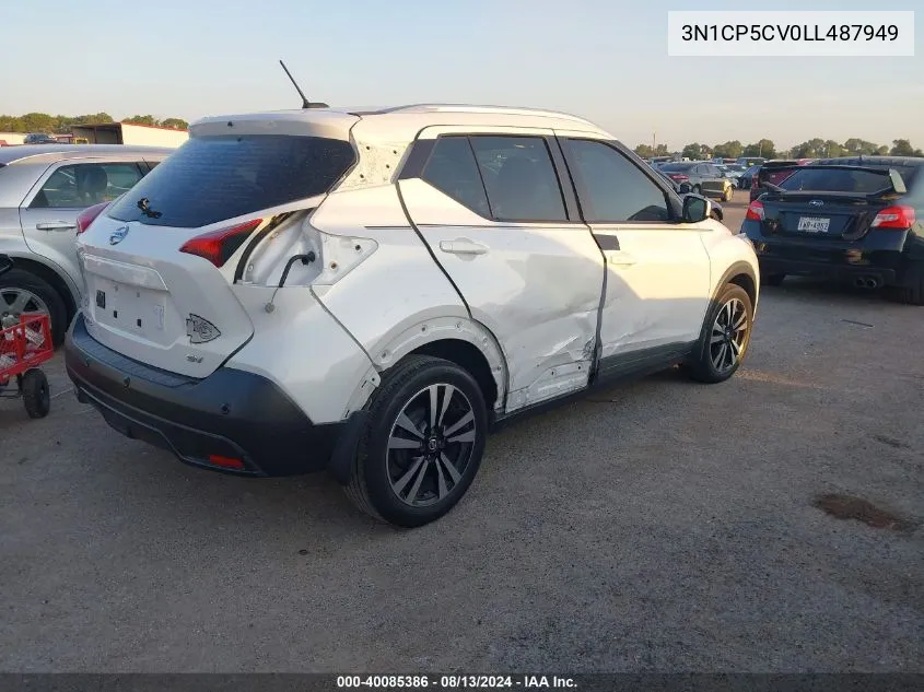 2020 Nissan Kicks Sv Xtronic Cvt VIN: 3N1CP5CV0LL487949 Lot: 40085386