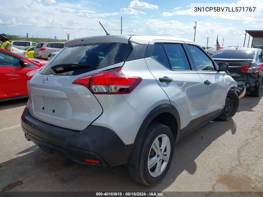 2020 Nissan Kicks S Xtronic Cvt VIN: 3N1CP5BV7LL571767 Lot: 40103618