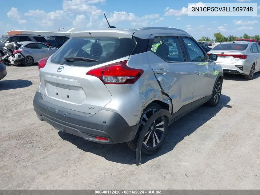 2020 Nissan Kicks Sv Xtronic Cvt VIN: 3N1CP5CV3LL509748 Lot: 40112420