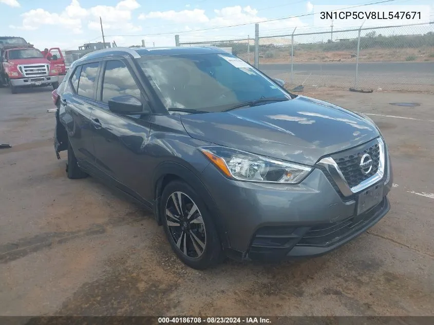 3N1CP5CV8LL547671 2020 Nissan Kicks Sv Xtronic Cvt