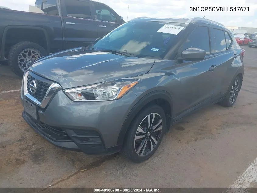 2020 Nissan Kicks Sv Xtronic Cvt VIN: 3N1CP5CV8LL547671 Lot: 40186708