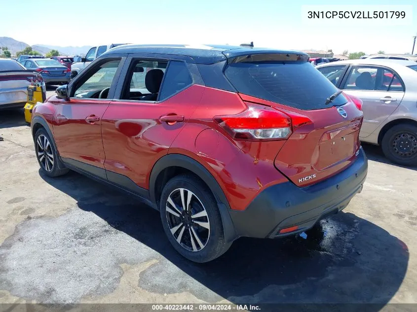 3N1CP5CV2LL501799 2020 Nissan Kicks Sv Xtronic Cvt