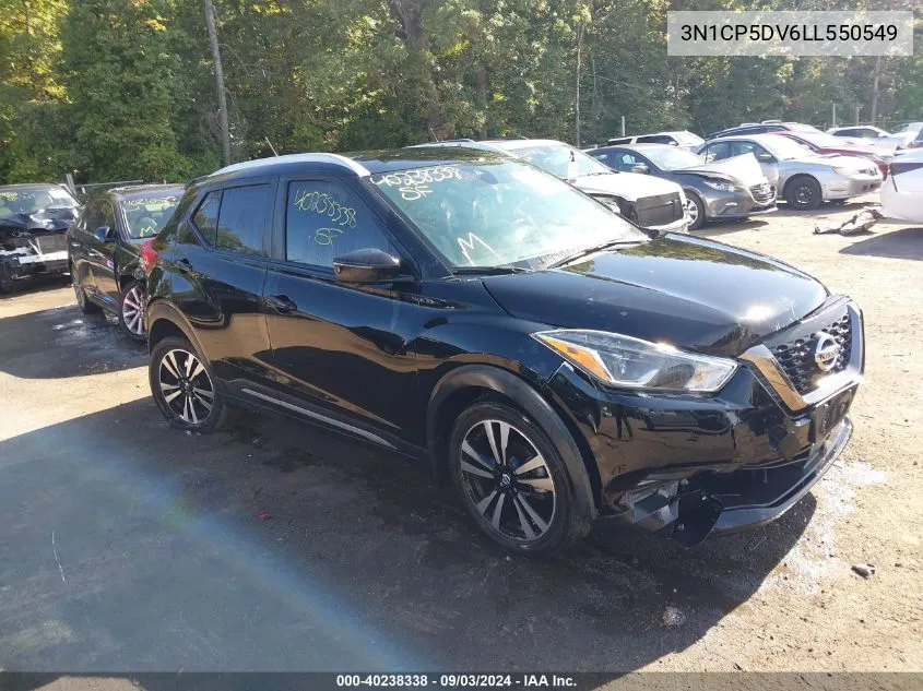 2020 Nissan Kicks Sr Xtronic Cvt VIN: 3N1CP5DV6LL550549 Lot: 40238338