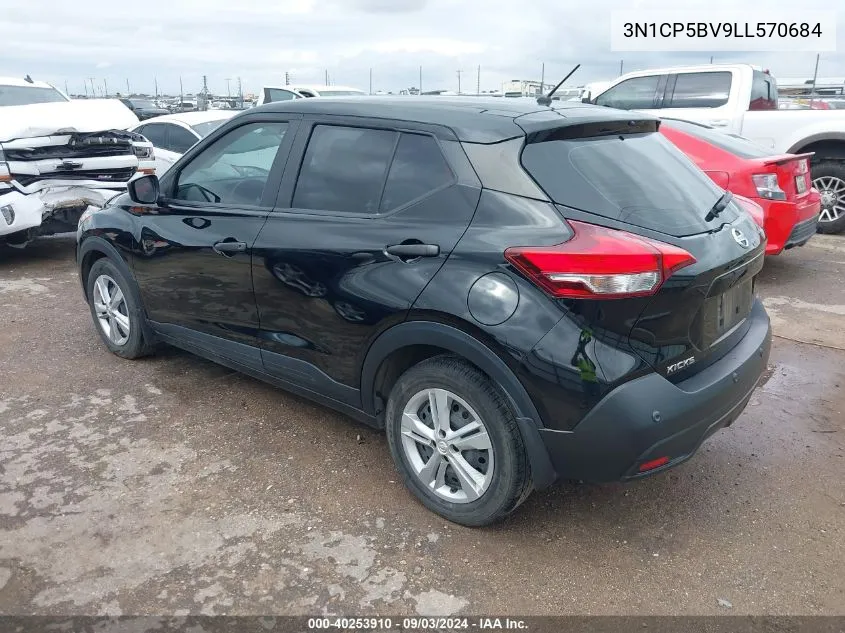 2020 Nissan Kicks S Xtronic Cvt VIN: 3N1CP5BV9LL570684 Lot: 40253910