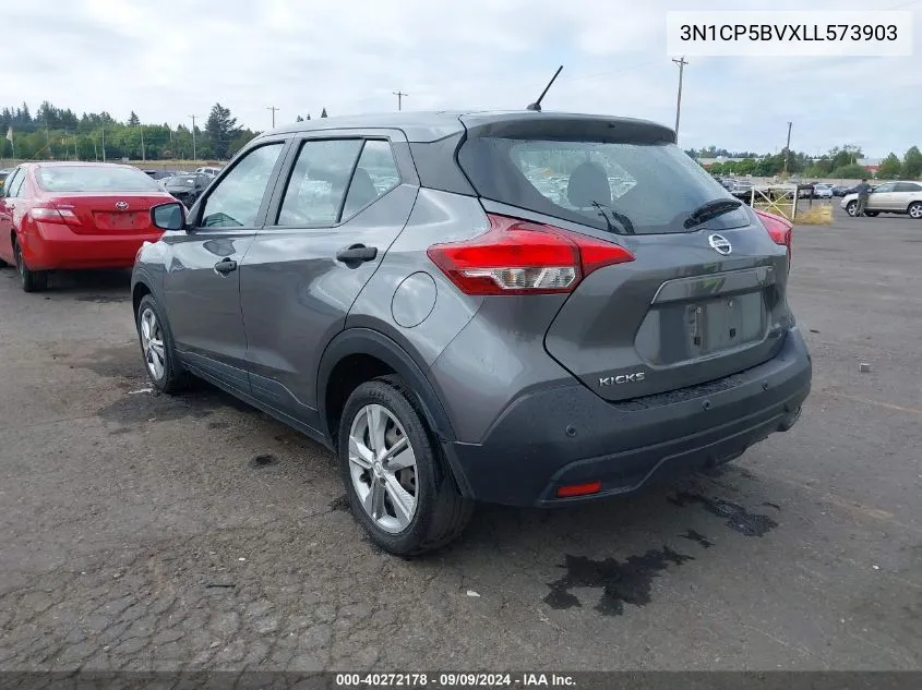 2020 Nissan Kicks S Xtronic Cvt VIN: 3N1CP5BVXLL573903 Lot: 40272178