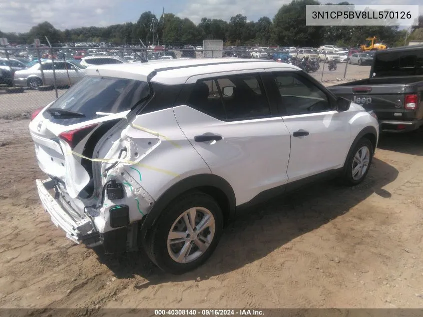 2020 Nissan Kicks S Xtronic Cvt VIN: 3N1CP5BV8LL570126 Lot: 40308140