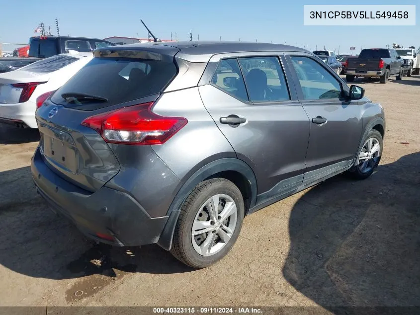 2020 Nissan Kicks S Xtronic Cvt VIN: 3N1CP5BV5LL549458 Lot: 40323115