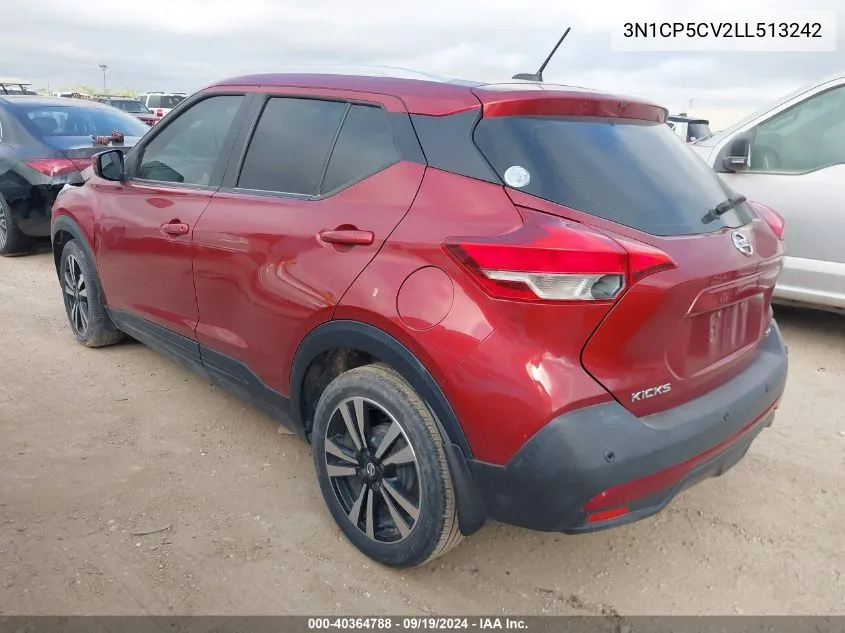 3N1CP5CV2LL513242 2020 Nissan Kicks Sv Xtronic Cvt