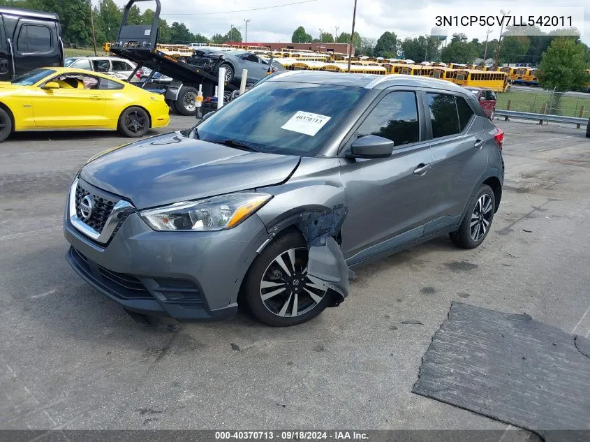 2020 Nissan Kicks Sv Xtronic Cvt VIN: 3N1CP5CV7LL542011 Lot: 40370713